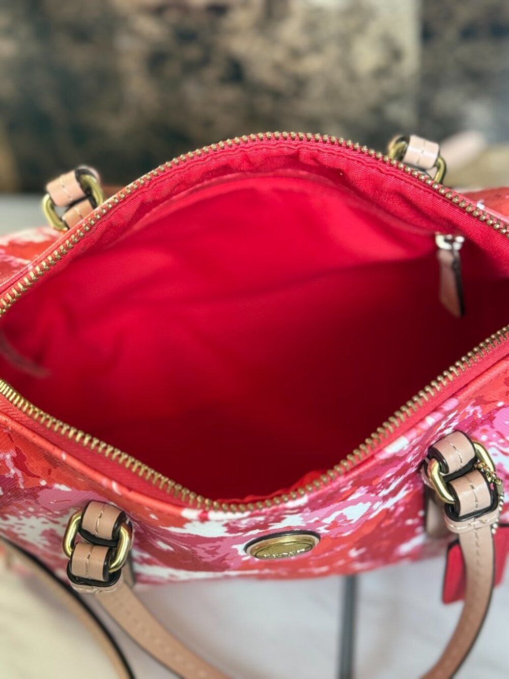 Peyton Mini Leather Bennett Floral Print Satchel & Matching Wristlet - Picture 7 of 11